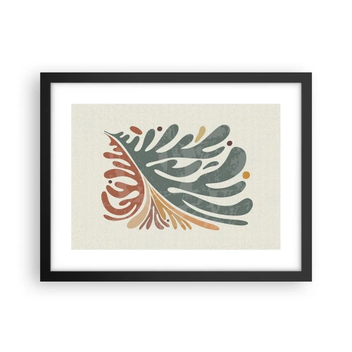 Poster în ramă neagră - Frunză multicoloră - 40x30 cm