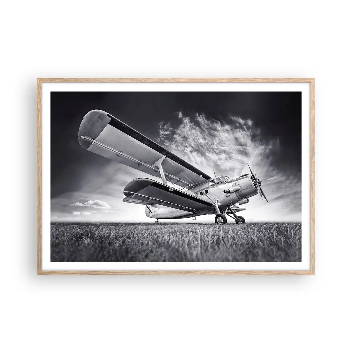 Poster în ramă de stejar deschis - Rătăcitorul înaripat - 100x70 cm