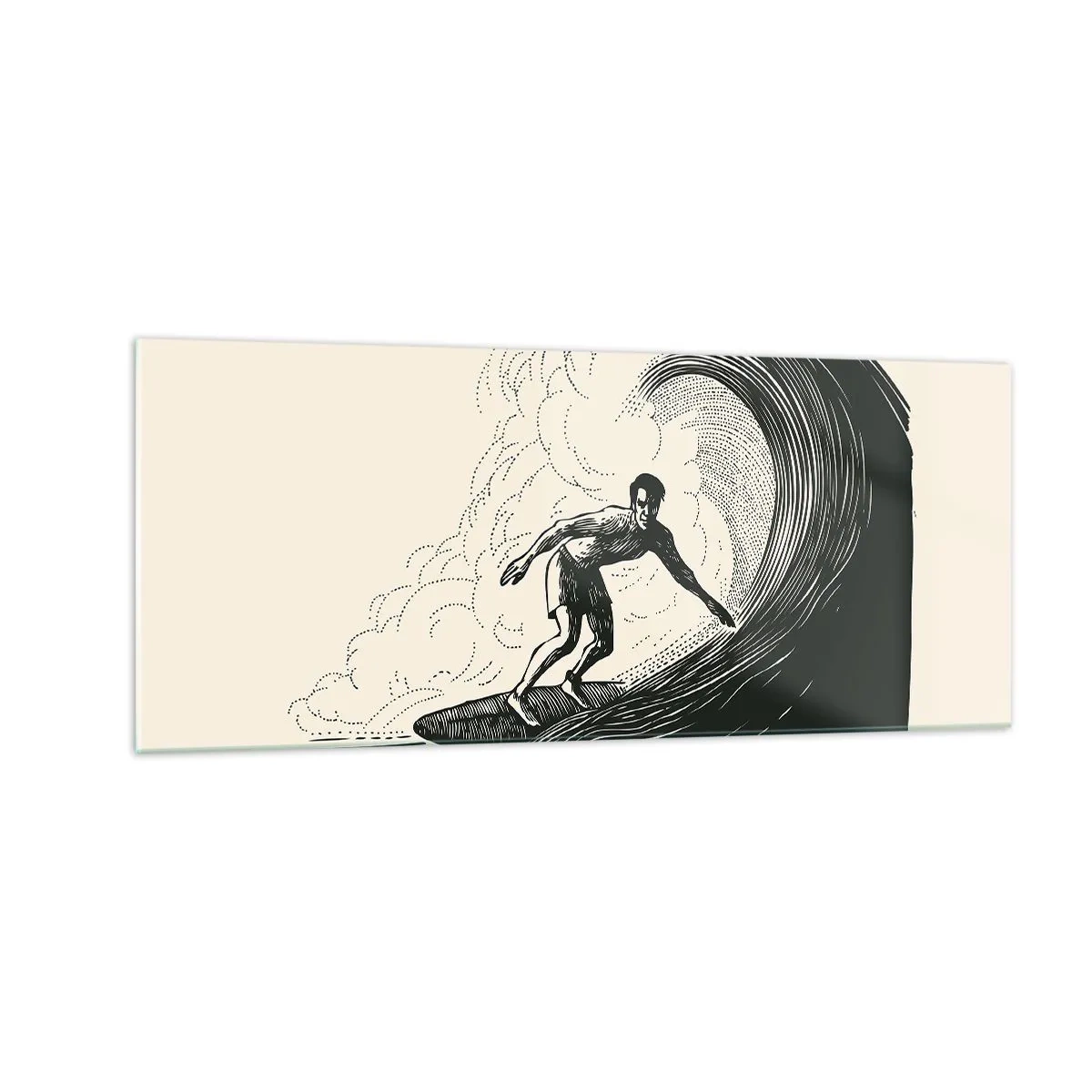 Tablou pe sticlă - Regele valului - 100x40 cm