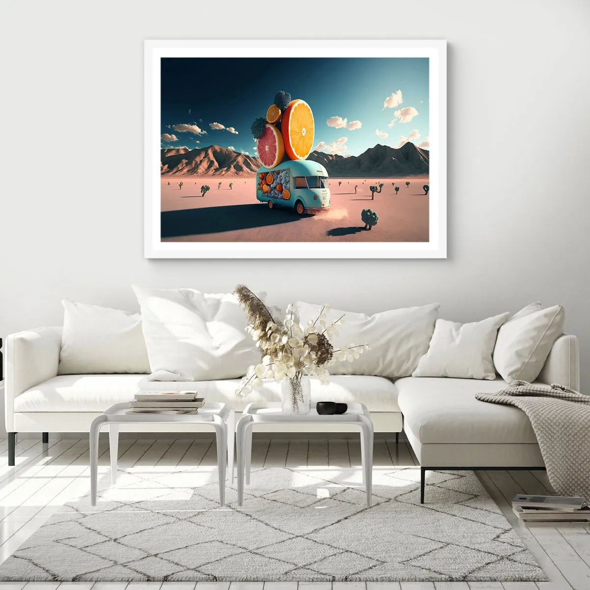 Poster în ramă albă - Gustul vacanței - 91x61 cm