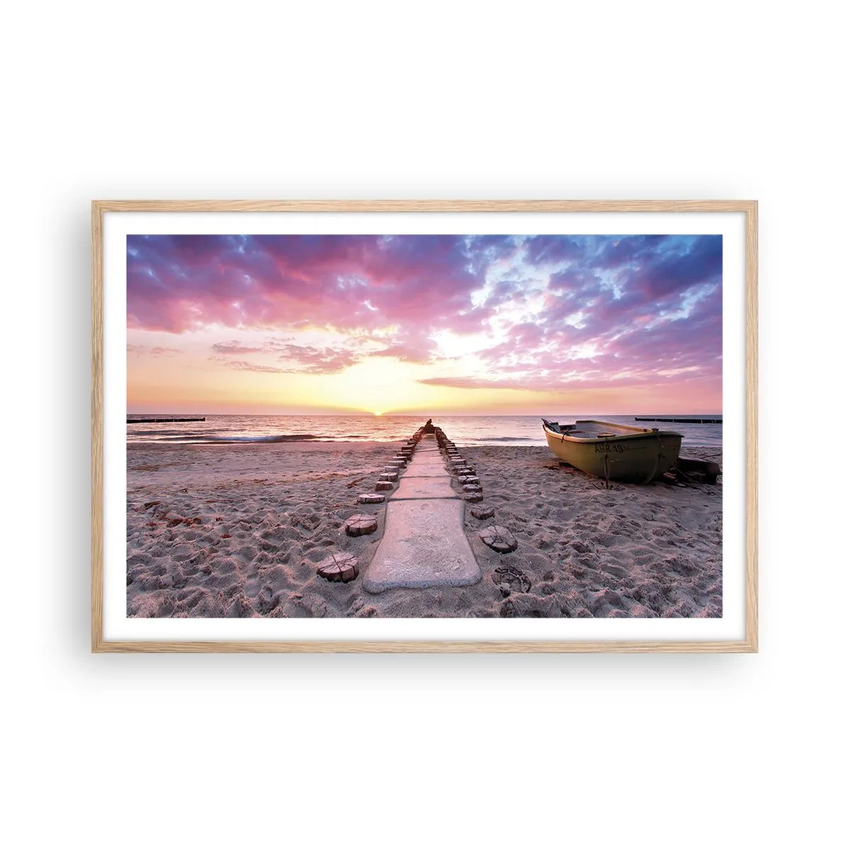 Poster în ramă de stejar deschis - Un moment de experiență profundă - 91x61 cm