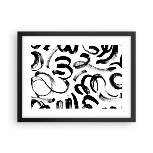 Poster în ramă neagră - Negru pe alb - 40x30 cm