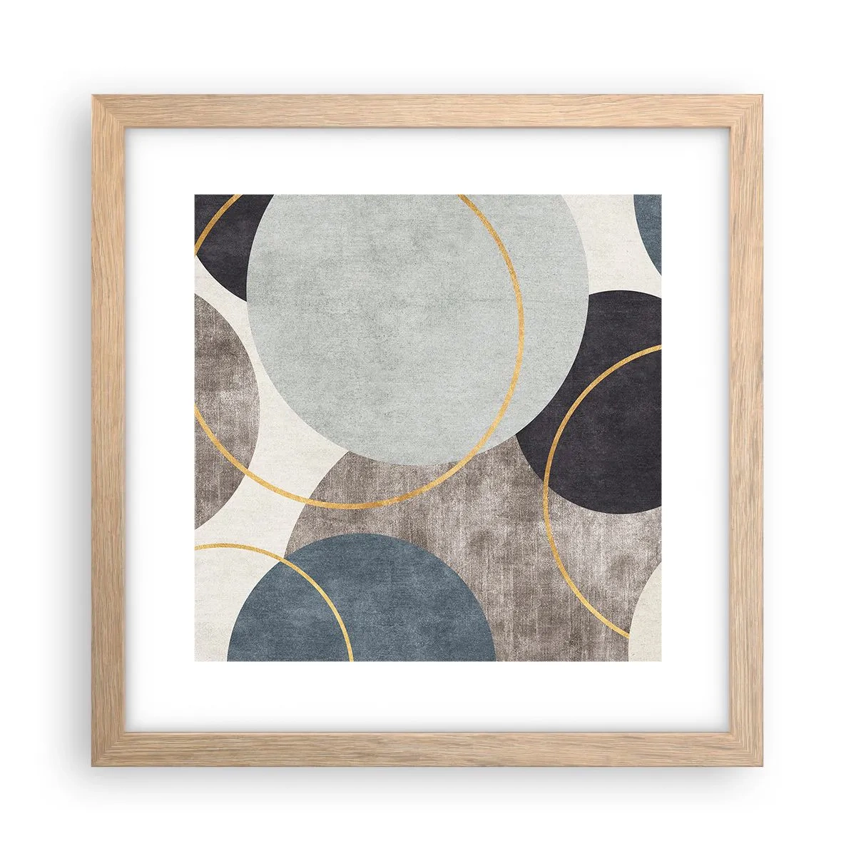 Poster în ramă de stejar deschis - Roată cu roată - 30x30 cm