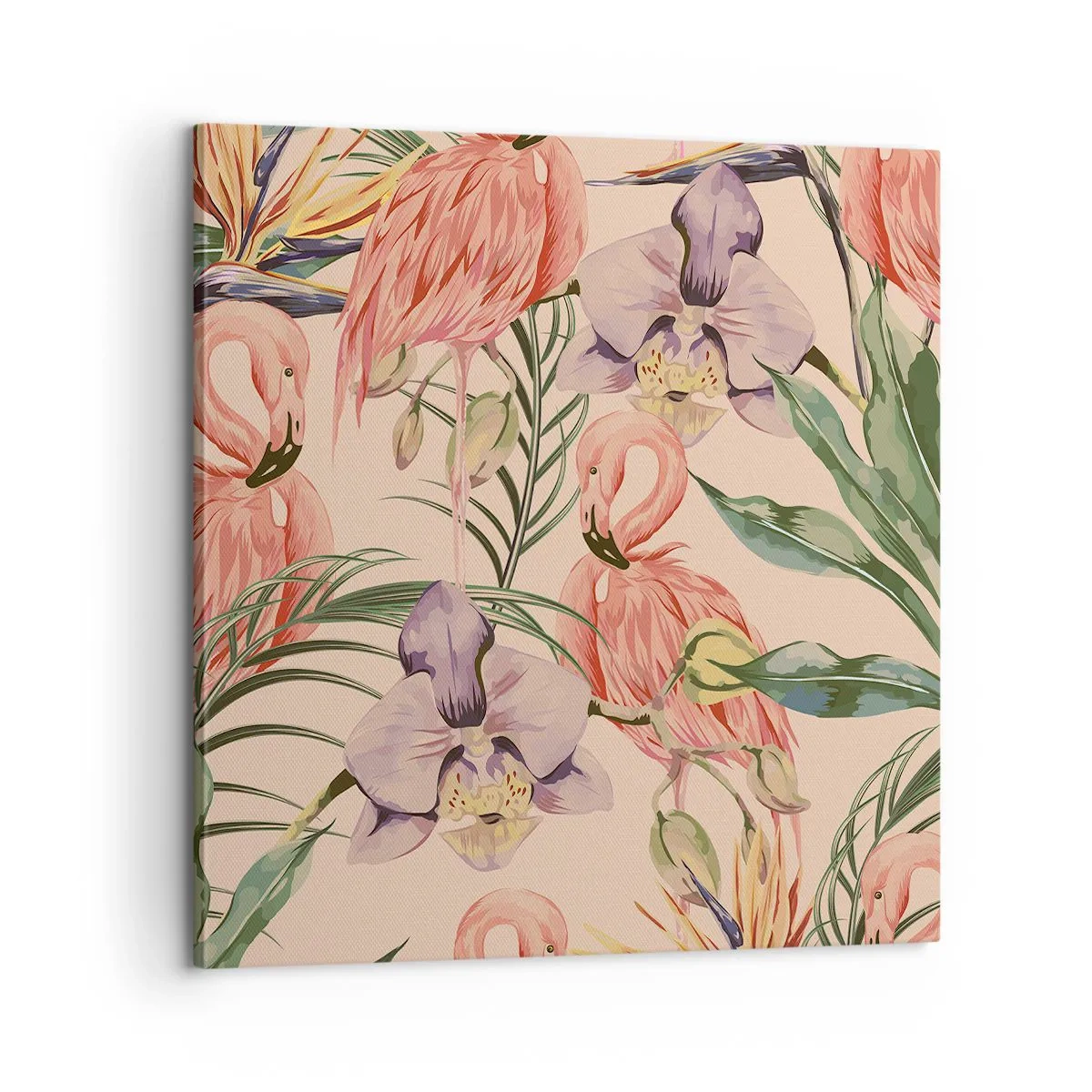 Tablou pe pânză - Balet floral roz - 60x60 cm