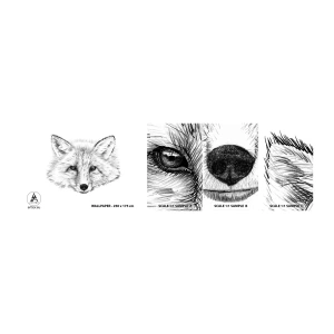 Mostră tapet autocolant Deluxe Sticker - Oare acești ochi pot minți? - Animale, Vulpe, Grafică - 100x30 cm