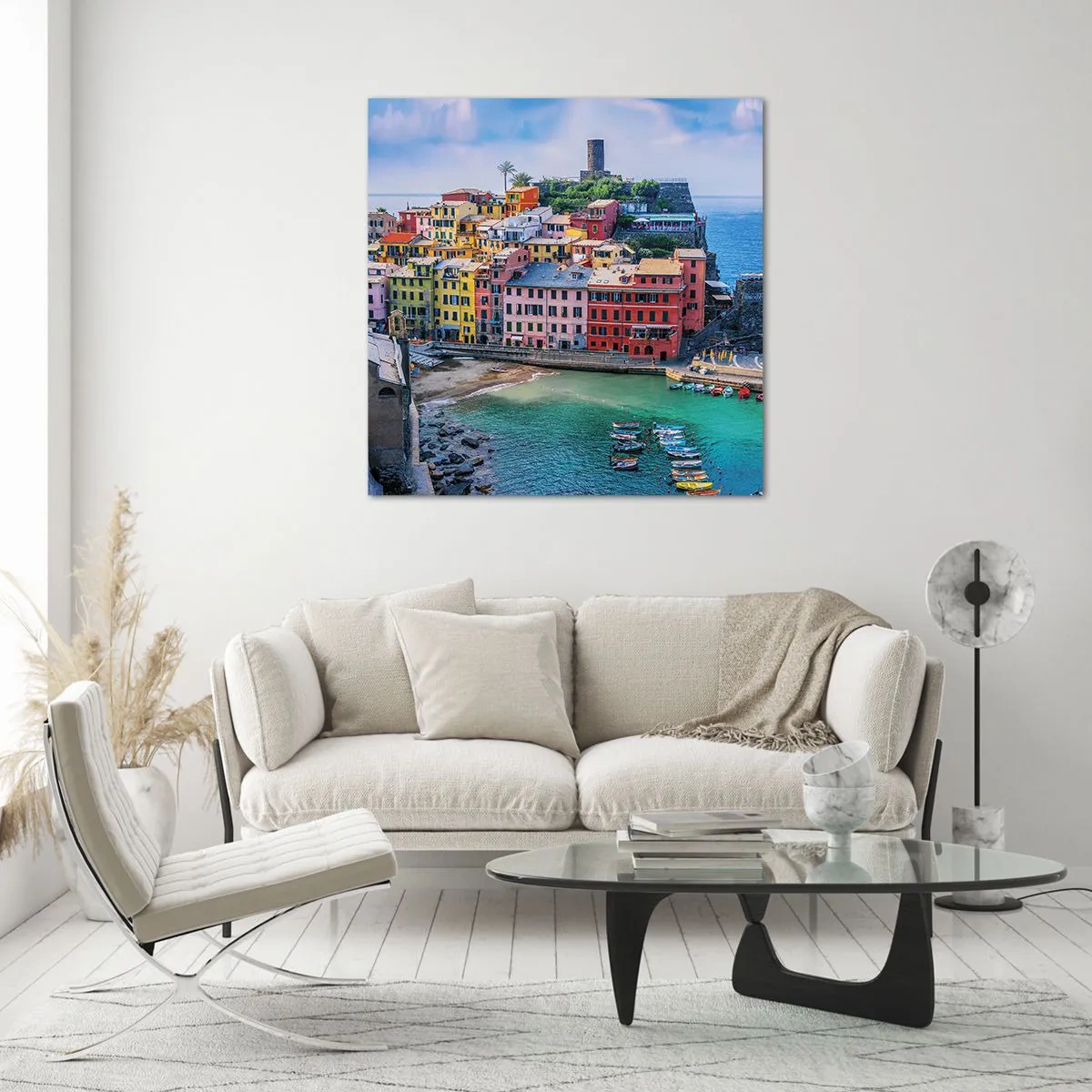 Tablou pe sticlă - Orașul mediteraneean magic - 50x50 cm