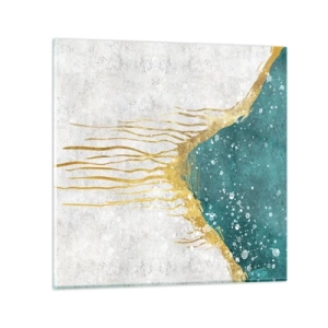 Tablou pe sticlă - Mareea de aur - 60x60 cm