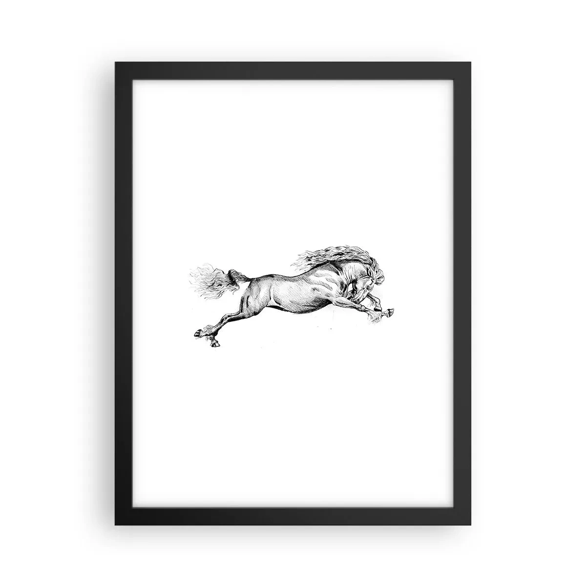 Poster în ramă neagră - Oprit din galop - 30x40 cm