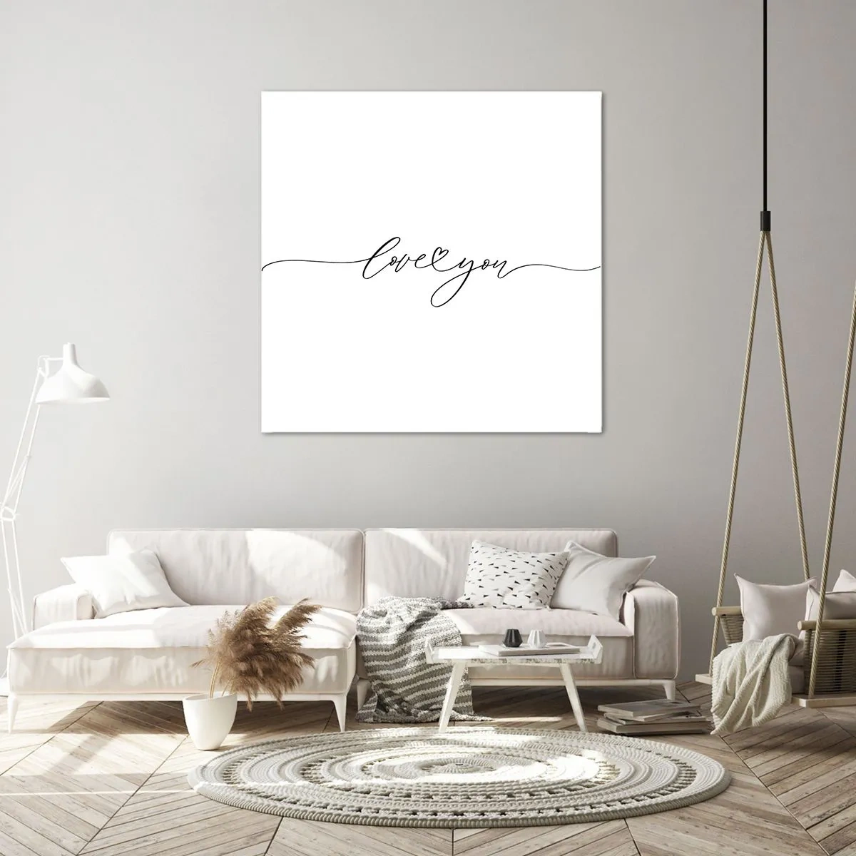 Tablou pe pânză - Negru pe alb - 70x70 cm