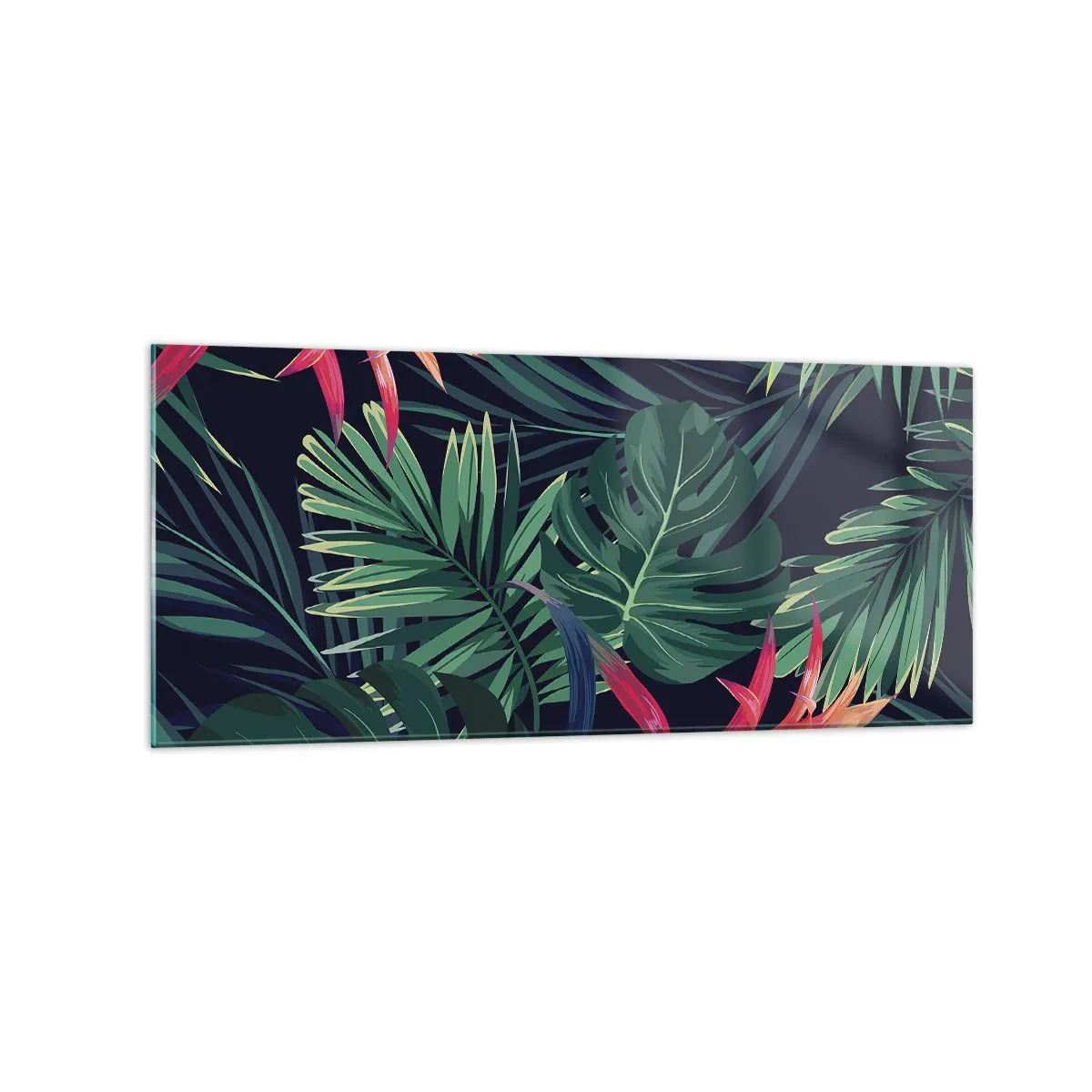 Tablou pe sticlă - Flacăra verde - 120x50 cm