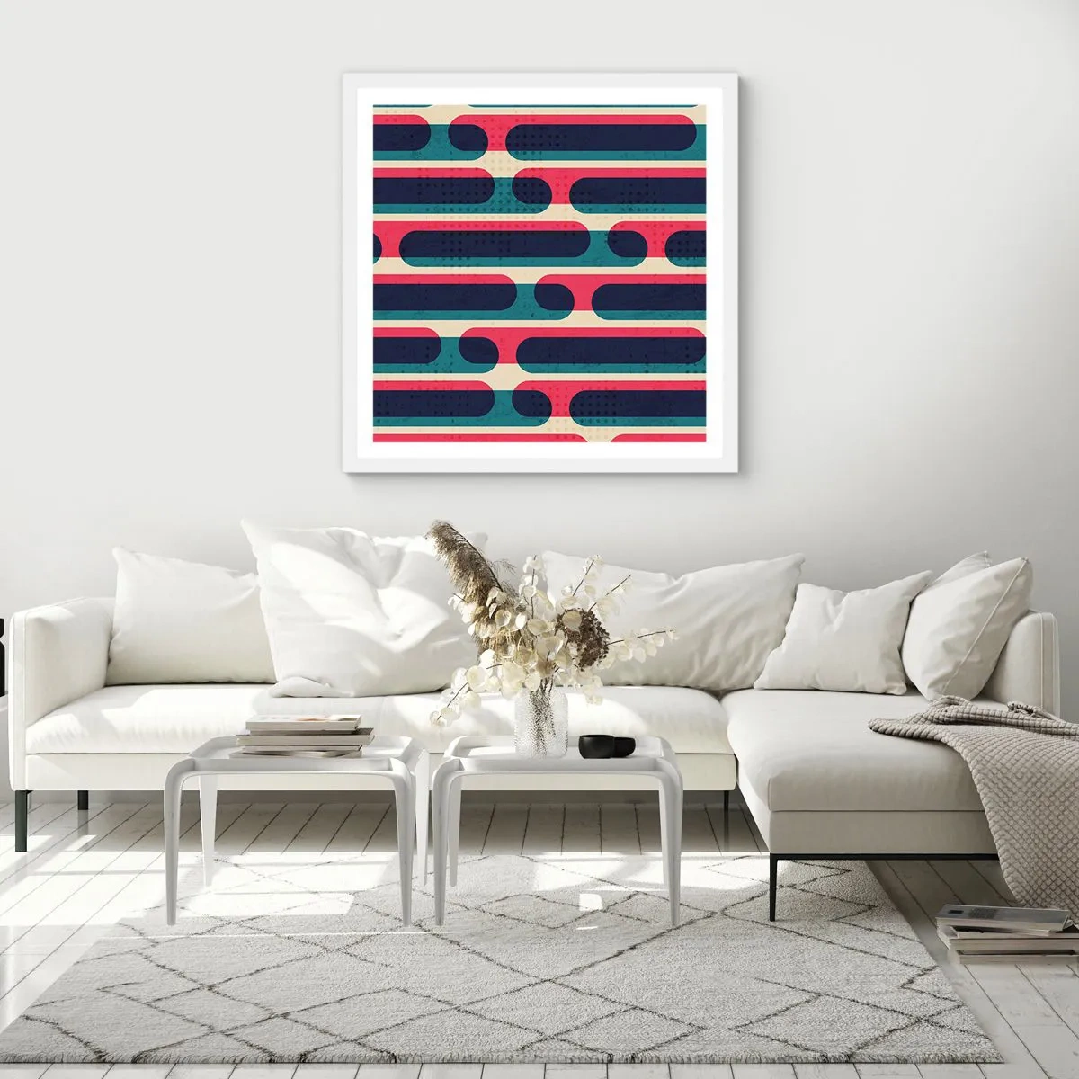 Poster în ramă albă - Înăuntru și înainte - 40x40 cm