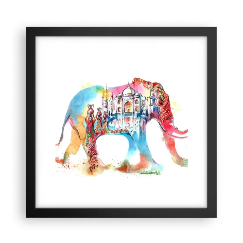 Poster în ramă neagră - India - aura iubirii - 30x30 cm