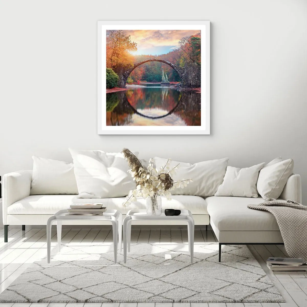 Poster în ramă albă - De cealaltă parte a oglinzii - 40x40 cm