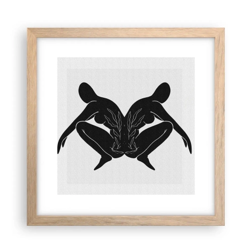 Poster în ramă de stejar deschis - Suflet comun - 30x30 cm