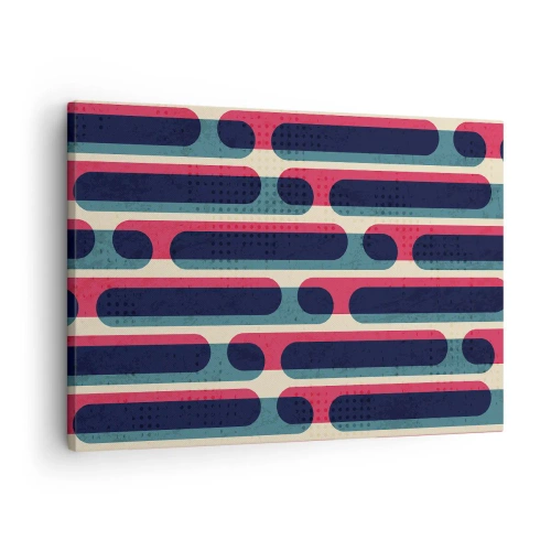 Tablou pe pânză Canvas - Model retro geometric cu culori pastelate - 70x50cm - Înăuntru și înainte - Decorațiune modernă pentru perete pentru living și dormitor ARTTOR