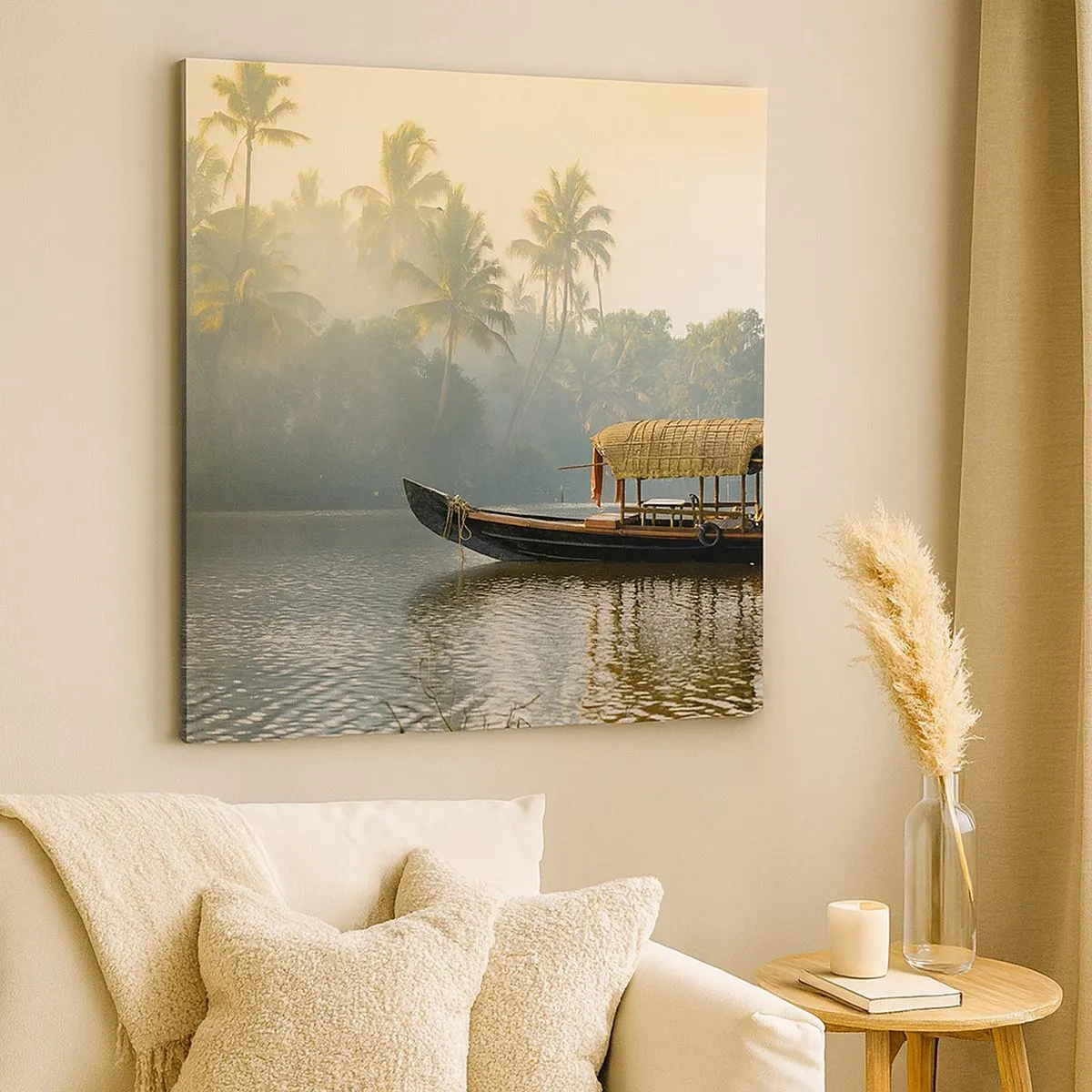 Tablou pe pânză - Casă pe râu - 30x30 cm