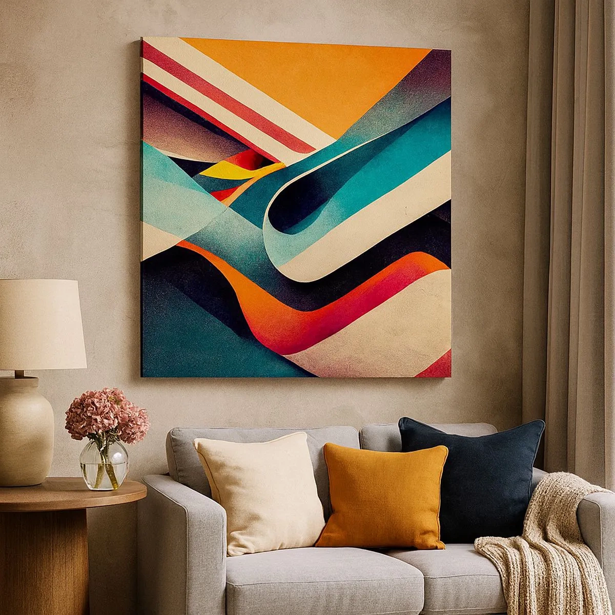 Tablou pe pânză - Compoziție intensă - 30x30 cm