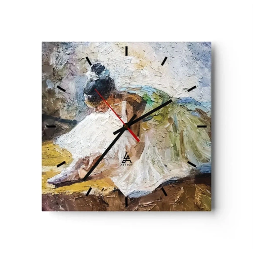 Ceas de perete - Ceas pe sticlă - Dintr-un tablou de Degas - 30x30 cm