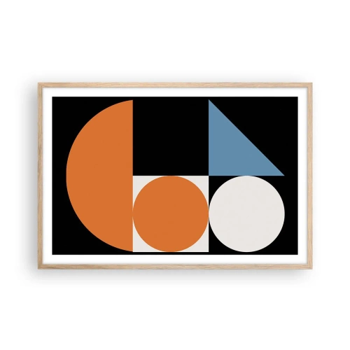 Poster în ramă de stejar deschis - Sistem de figuri - 91x61 cm