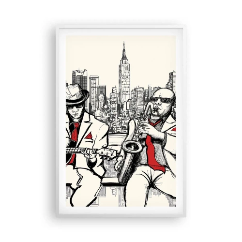 Poster în ramă albă - Improvizație la New York - 61x91 cm