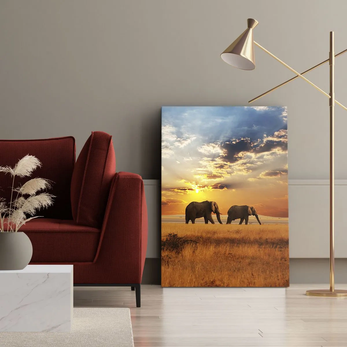 Tablou pe pânză - Plimbare în familie - 55x100 cm