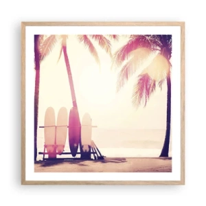 Poster în ramă de stejar deschis - Va fi o zi minunată - 60x60 cm