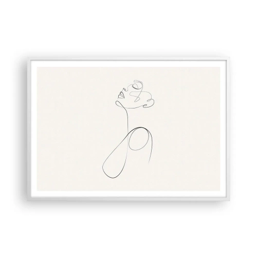 Poster în ramă albă - Încâlcită în vise - 100x70 cm