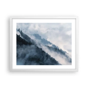 Poster în ramă albă - Misticul munților - 50x40 cm