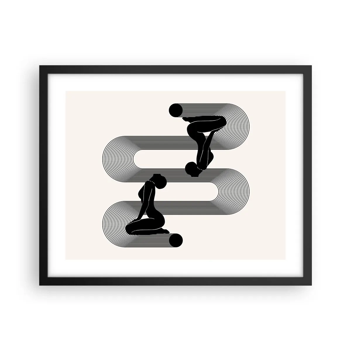 Poster în ramă neagră - Simetrie senzuală - 50x40 cm