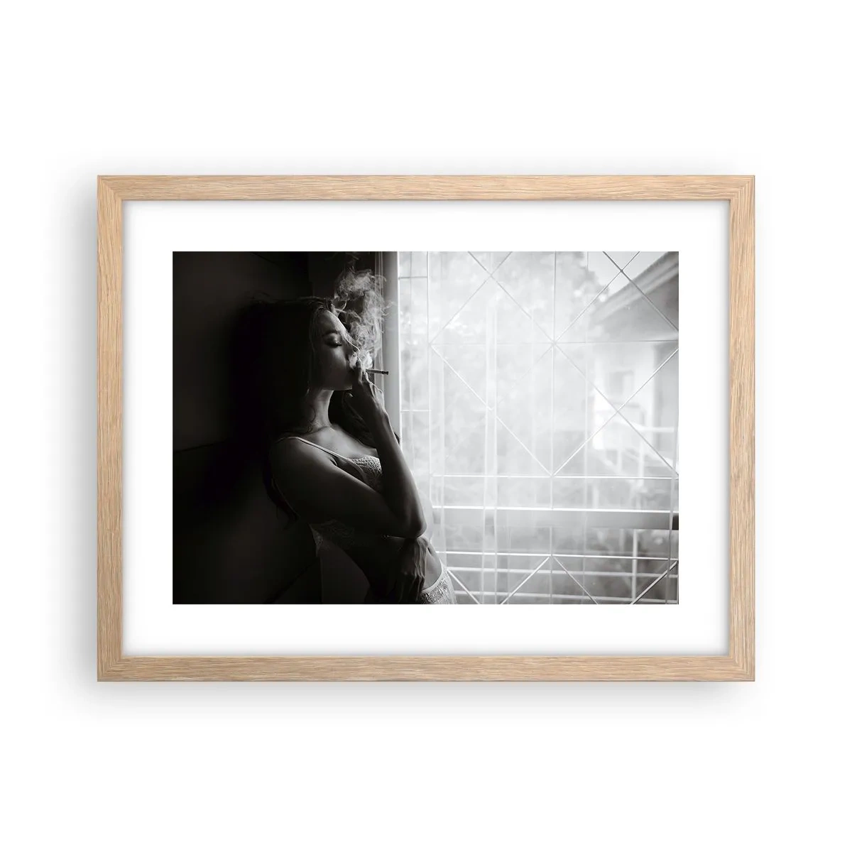 Poster în ramă de stejar deschis - Un moment senzual - 40x30 cm