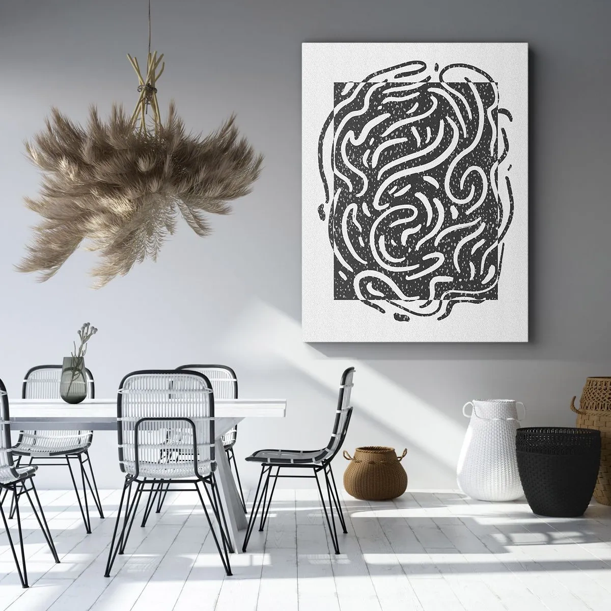 Tablou pe pânză - Abstracție: dansul bucuriei - 55x100 cm