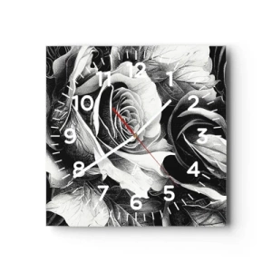 Ceas de perete - Ceas pe sticlă - Mereu regina - 40x40 cm