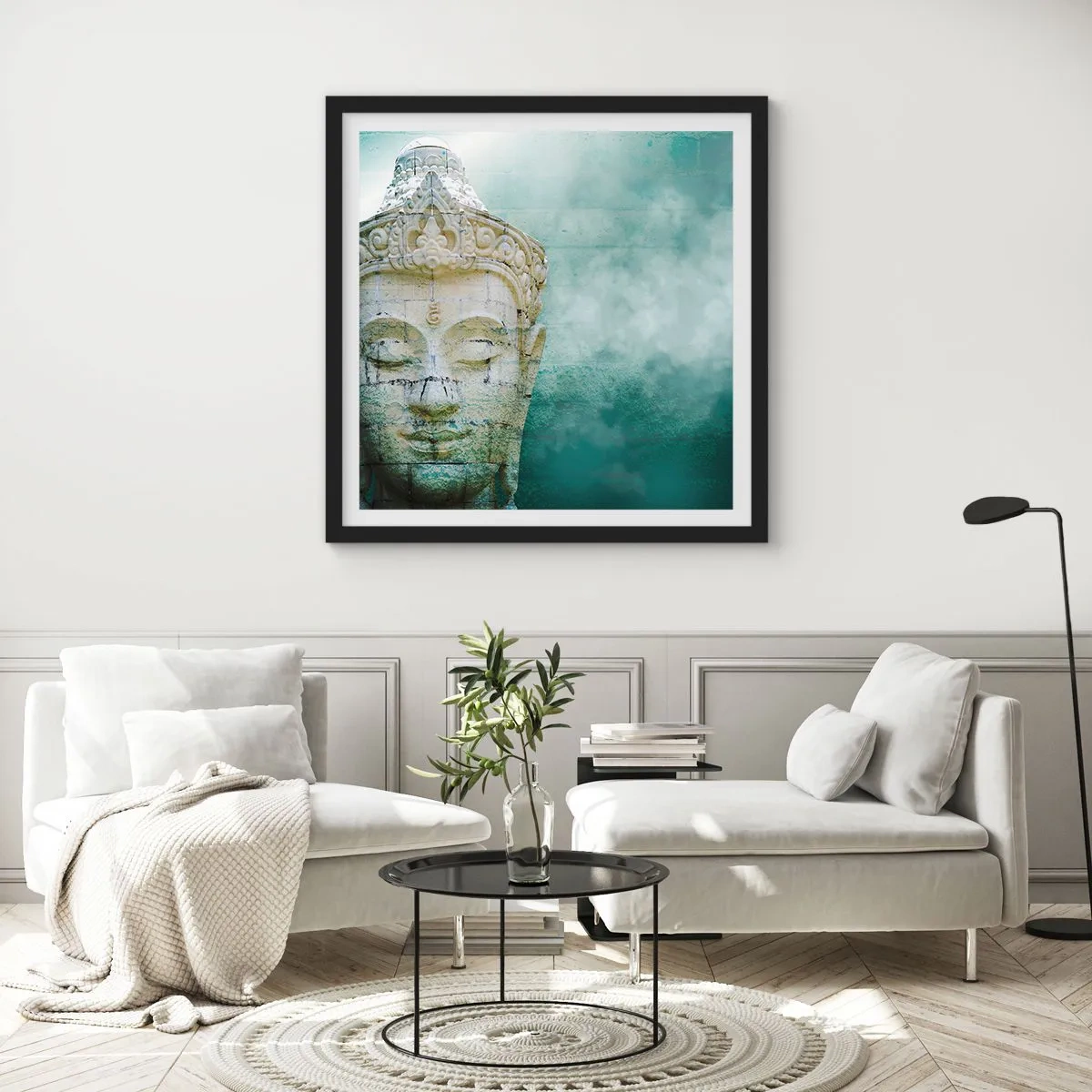 Poster în ramă neagră - Căutând iluminarea - 60x60 cm