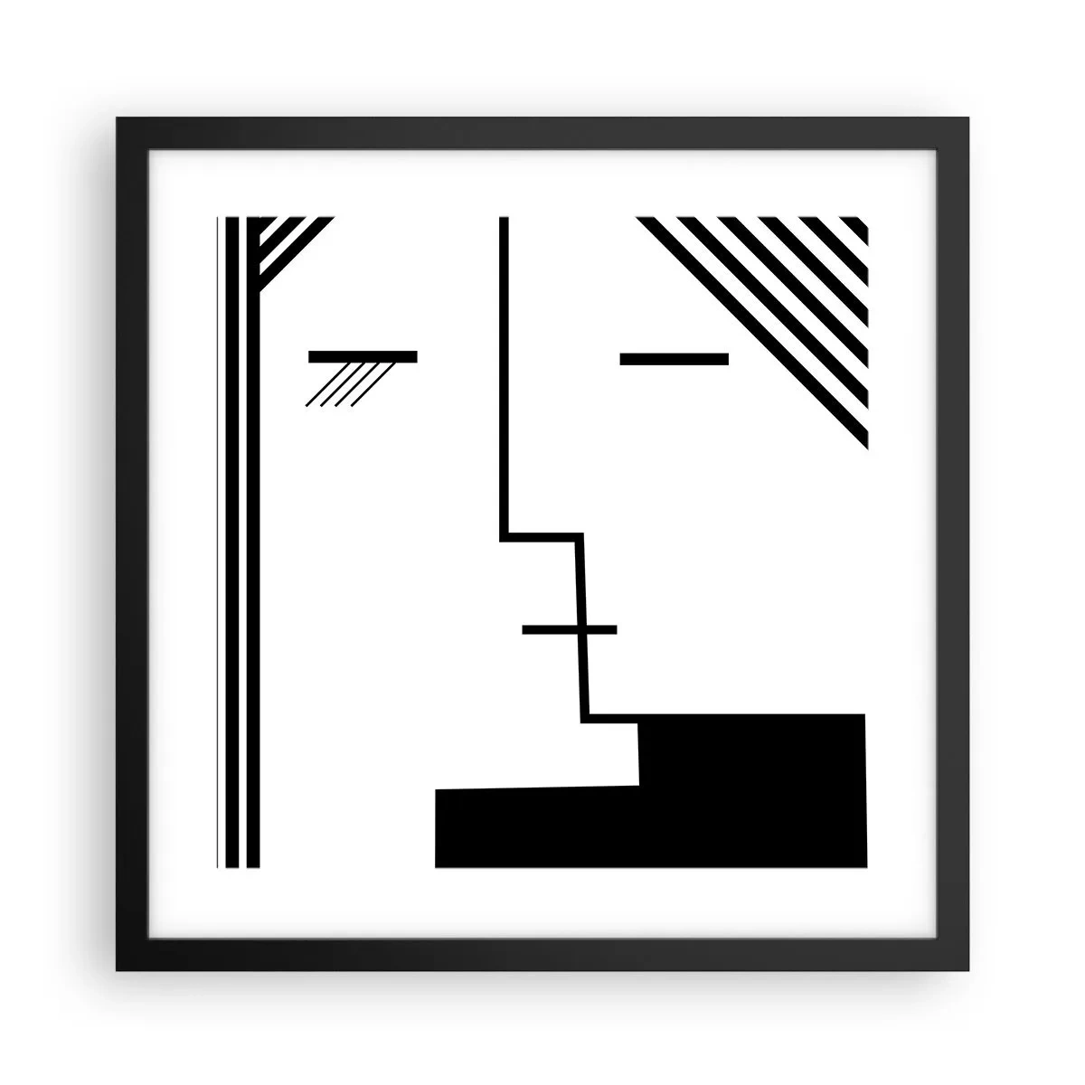 Poster în ramă neagră - Doar un sărut - 40x40 cm