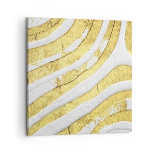 Tablou pe pânză - Compoziția în alb și auriu - 60x60 cm