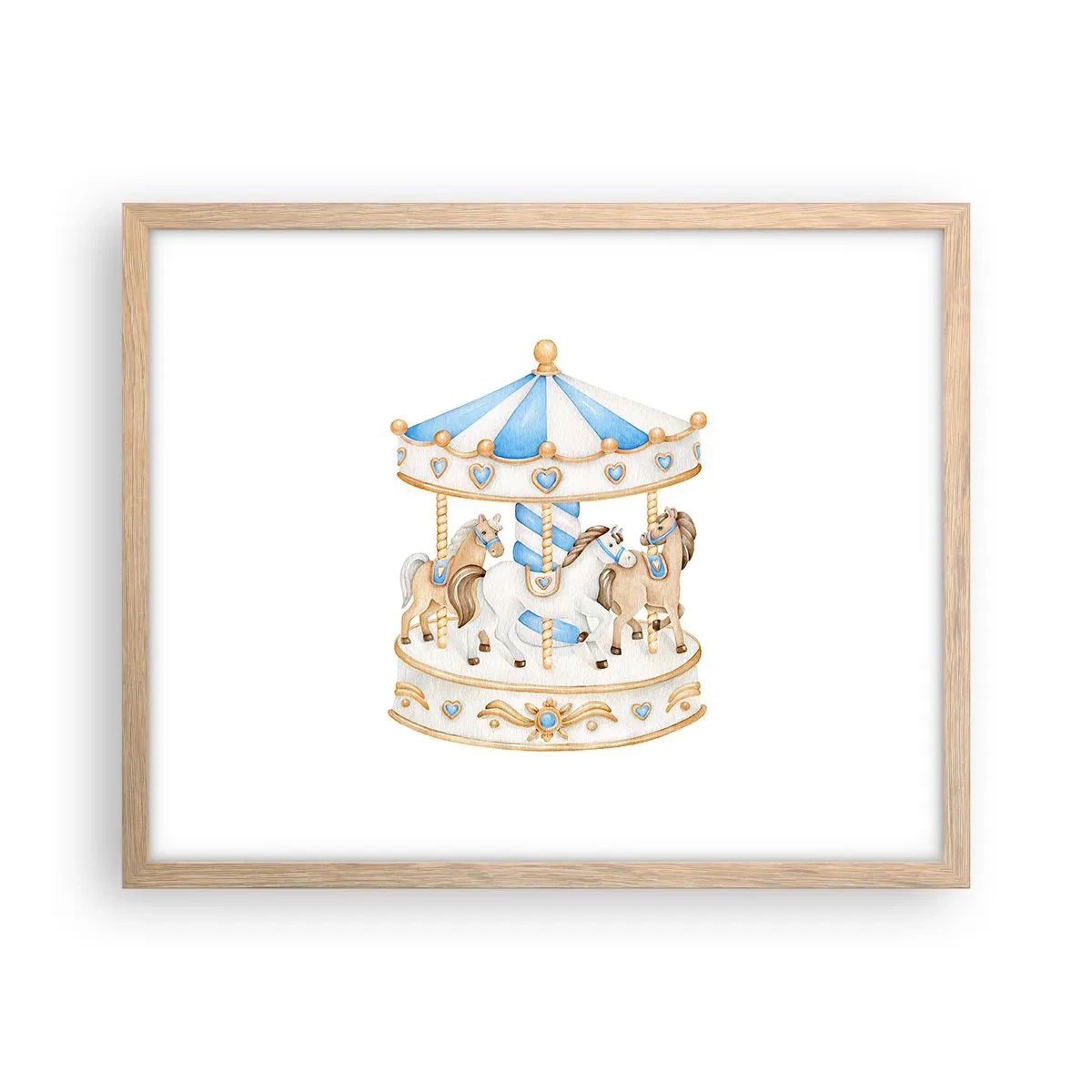 Poster în ramă de stejar deschis - Copilărie dulce - 50x40 cm