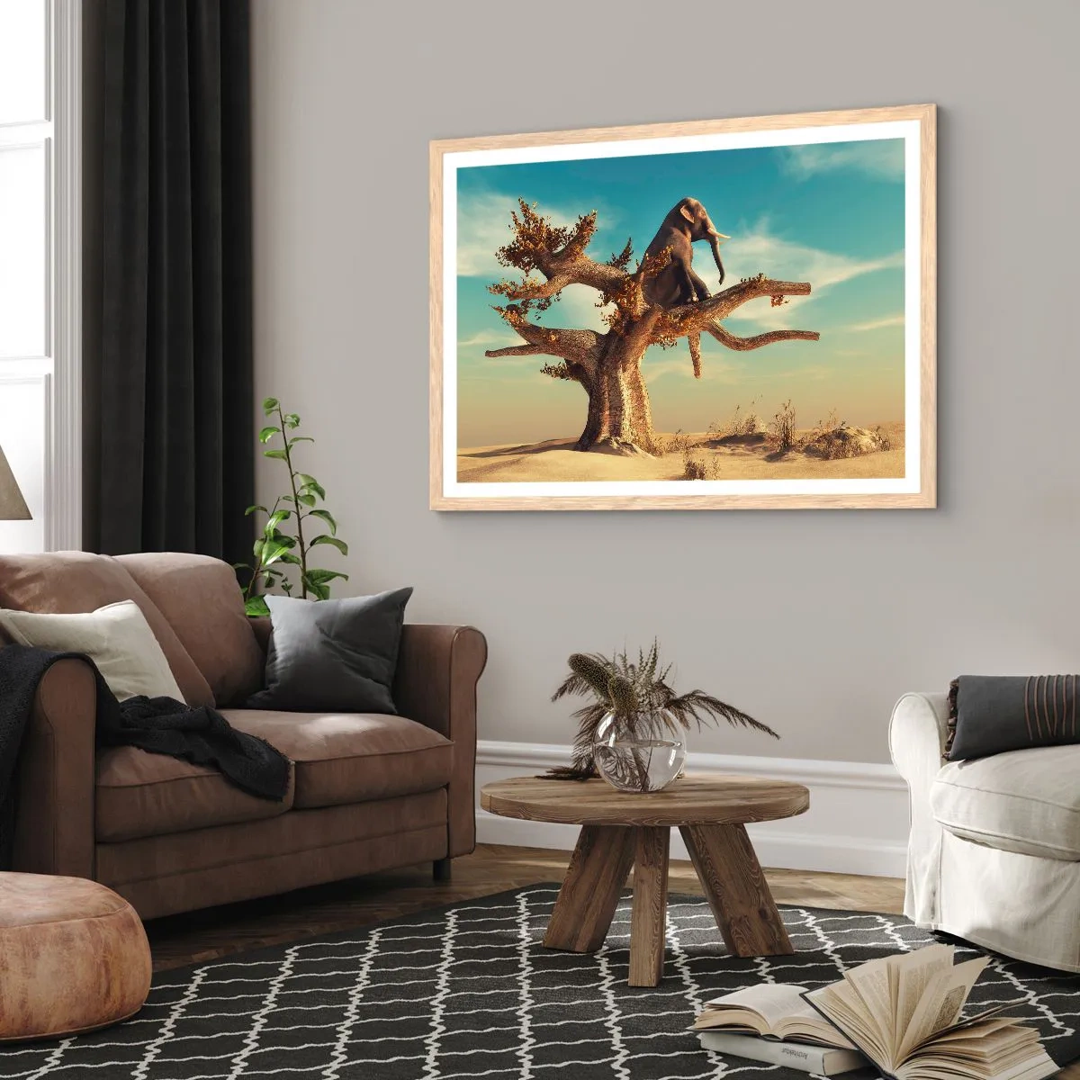 Poster în ramă de stejar deschis - Un nou punct de vedere - 40x30 cm