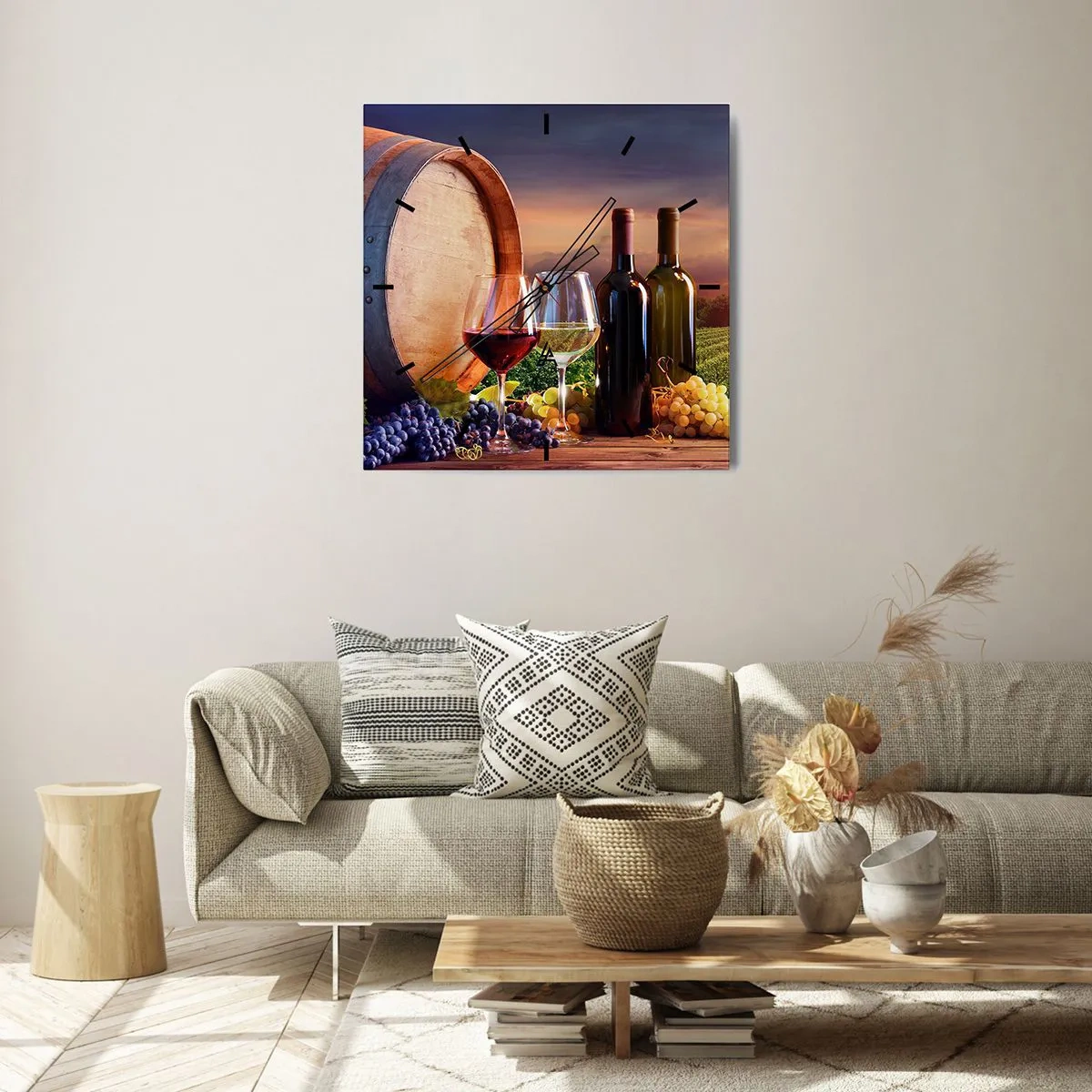 Ceas de perete - Ceas pe sticlă - Aici viața are un gust - 30x30 cm