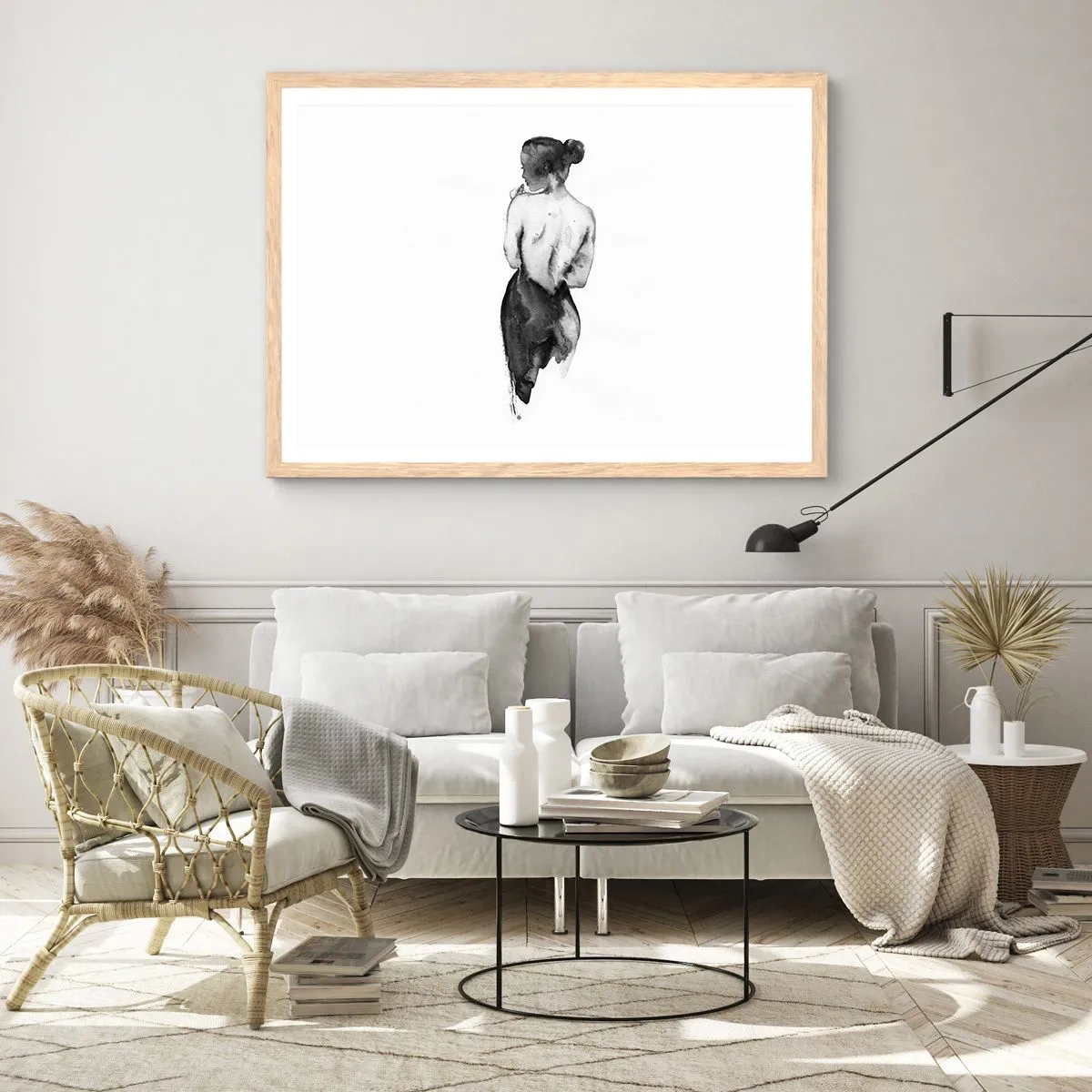 Poster în ramă de stejar deschis - Cu ea lumea dispare - 40x30 cm