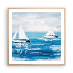 Poster în ramă de stejar deschis - Cu un prieten alături de tine - 60x60 cm