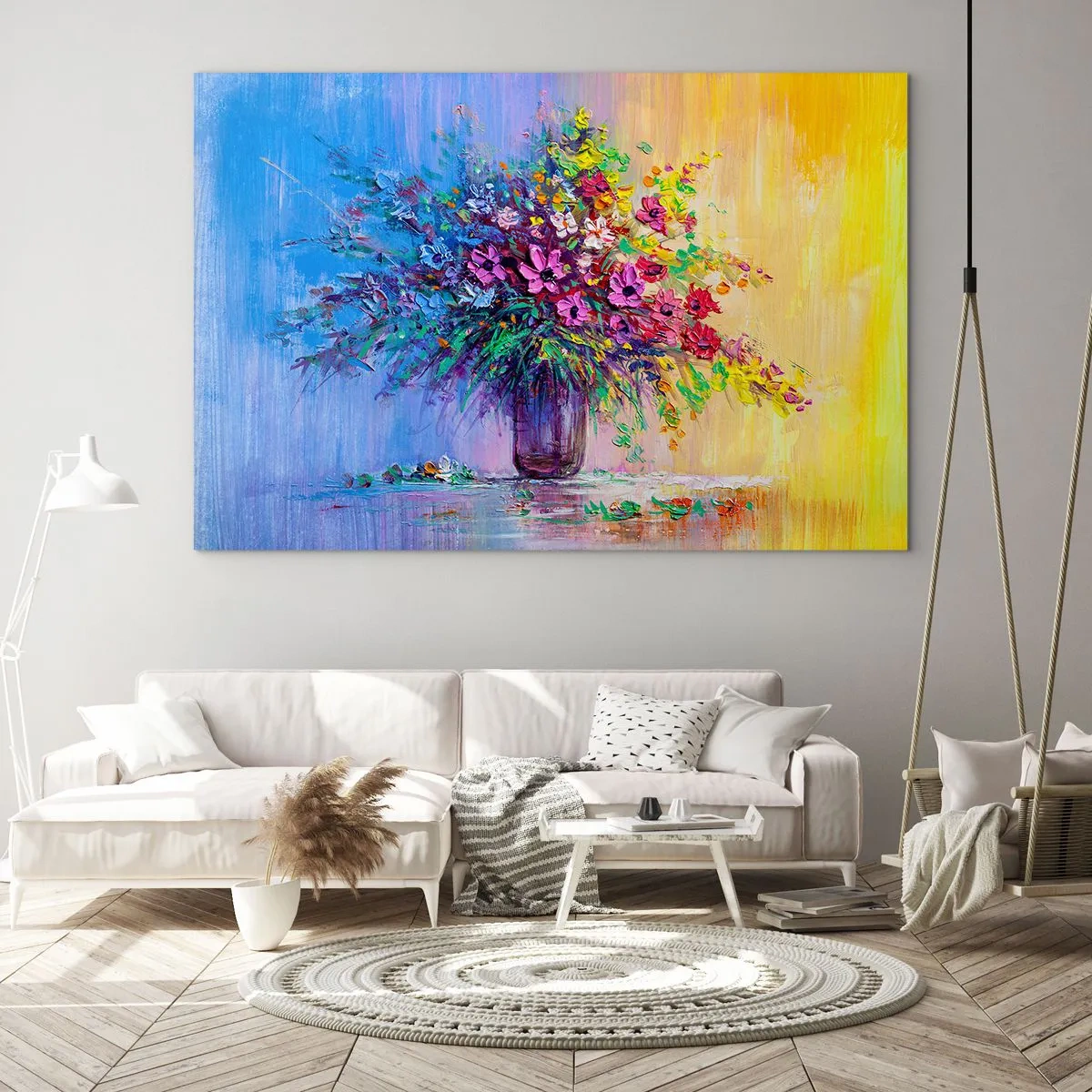 Tablou pe sticlă - Darul unei pajiști de vară - 100x70 cm