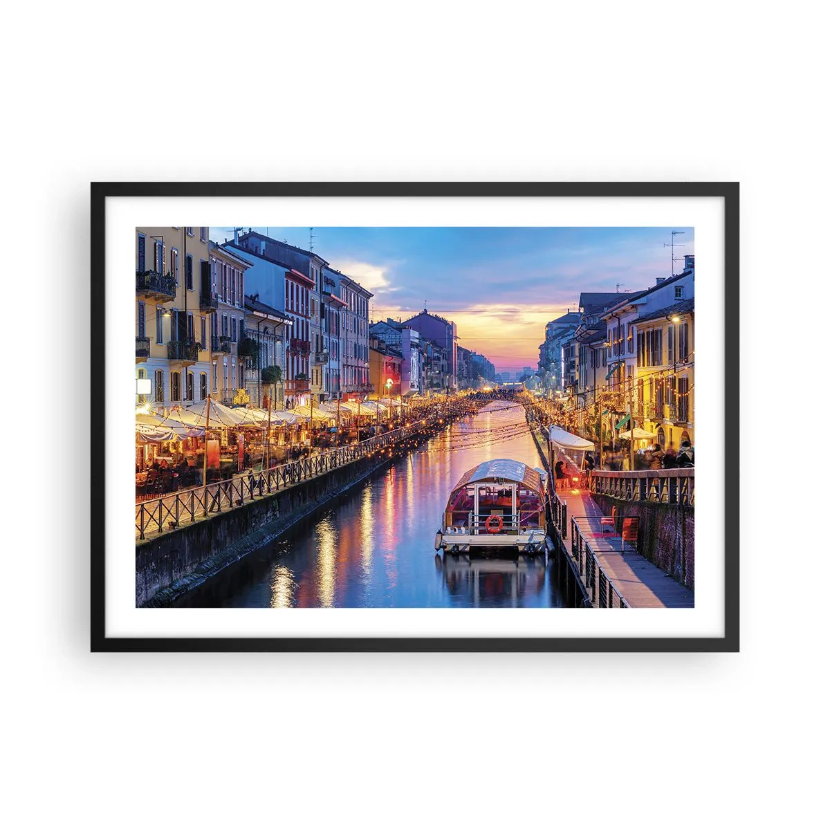 Poster în ramă neagră - O seară de lumină și distracție - 70x50 cm