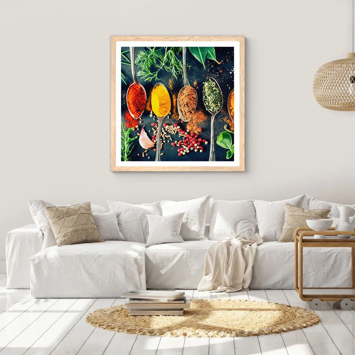 Poster în ramă de stejar deschis - Magie culinară - 50x50 cm