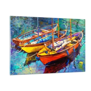 Tablou pe sticlă - Pe o apă plină de culoare - 120x80 cm