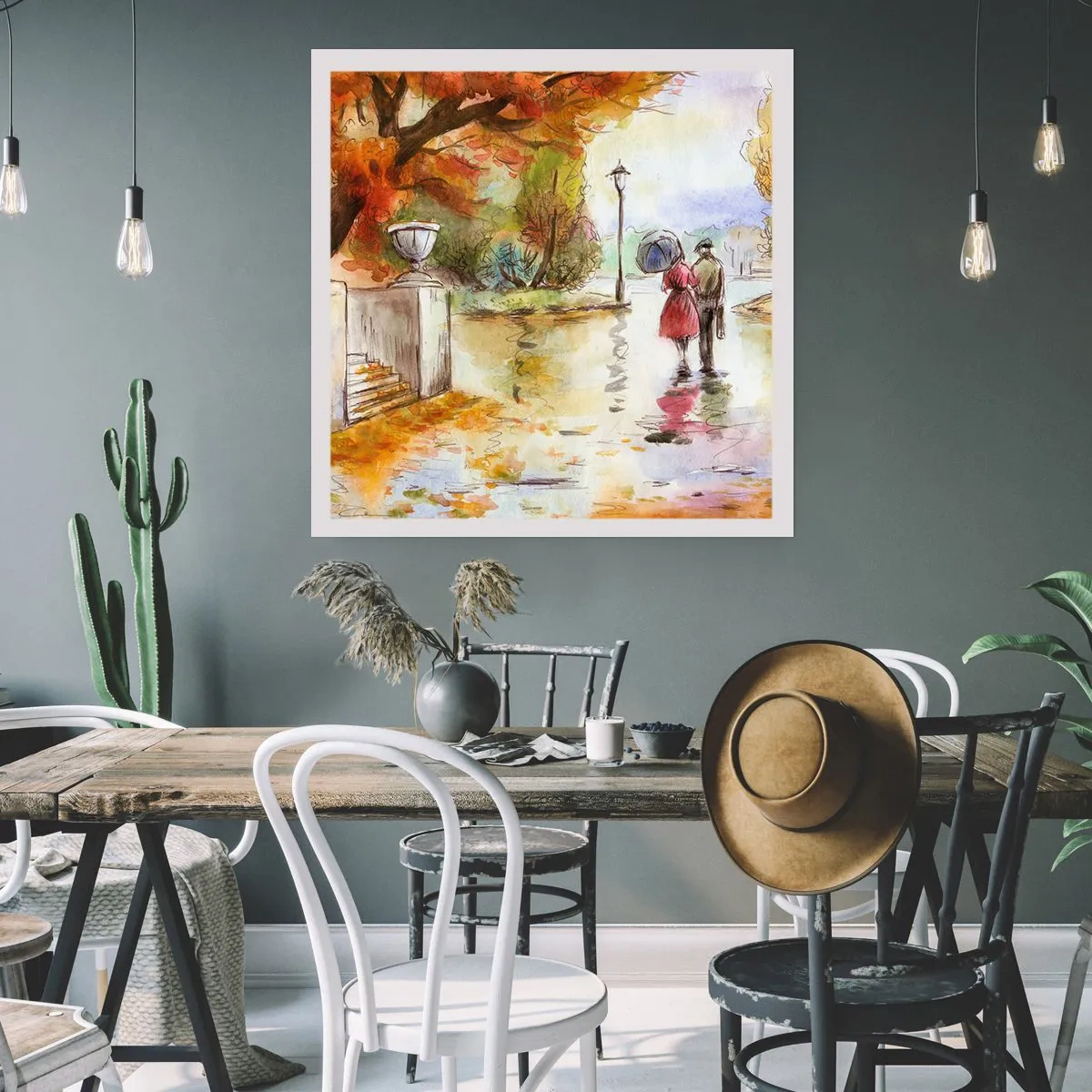 Poster - Toamnă romantică în parc - 60x60 cm