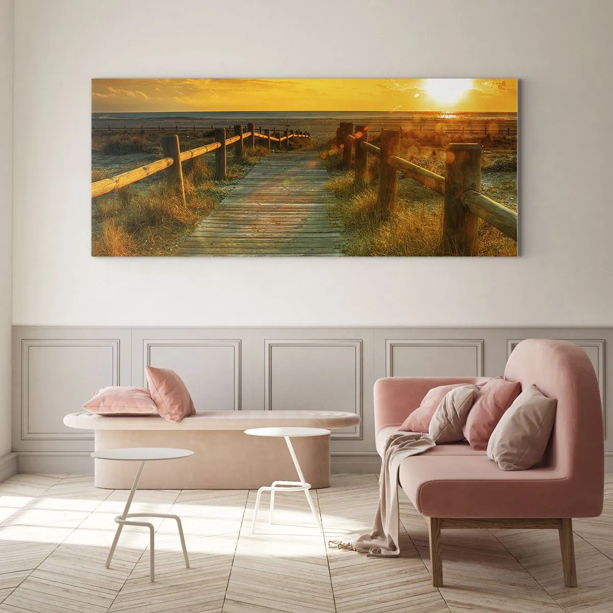Tablou pe sticlă - Scăldat în aur vechi - 90x30 cm