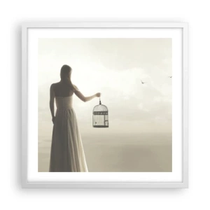 Poster în ramă albă - Fii liberă - 50x50 cm