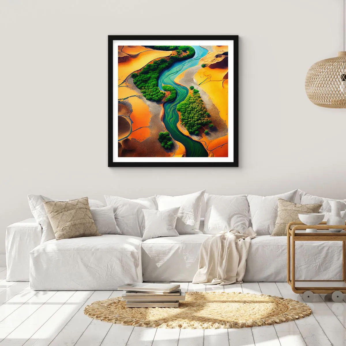 Poster în ramă neagră - Râul care dă viață - 30x30 cm