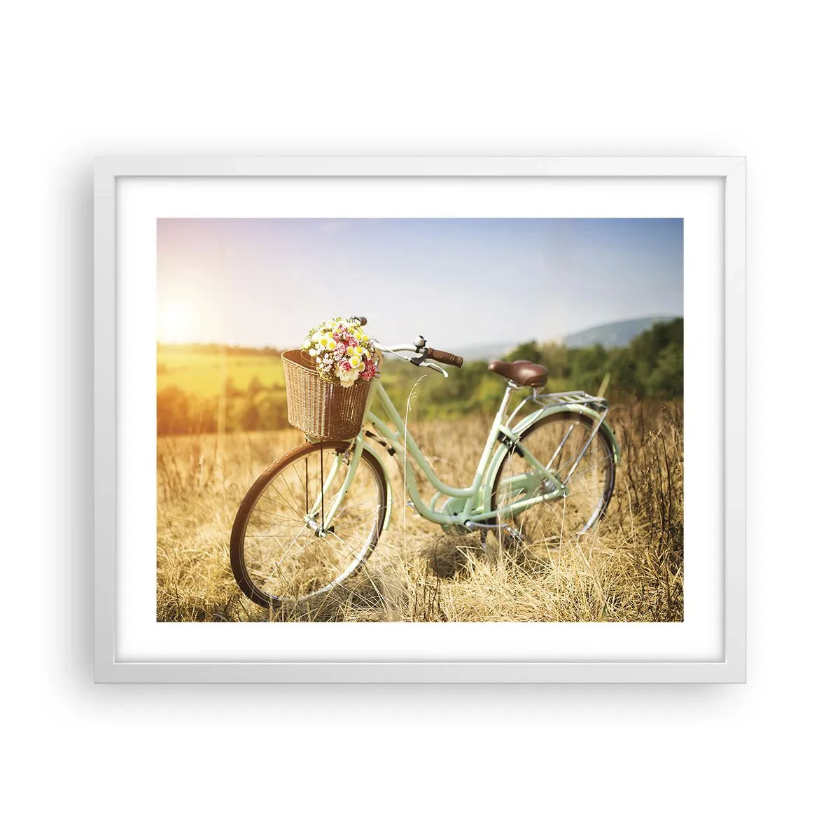 Poster în ramă albă - Mă odihnesc aici un pic - 50x40 cm