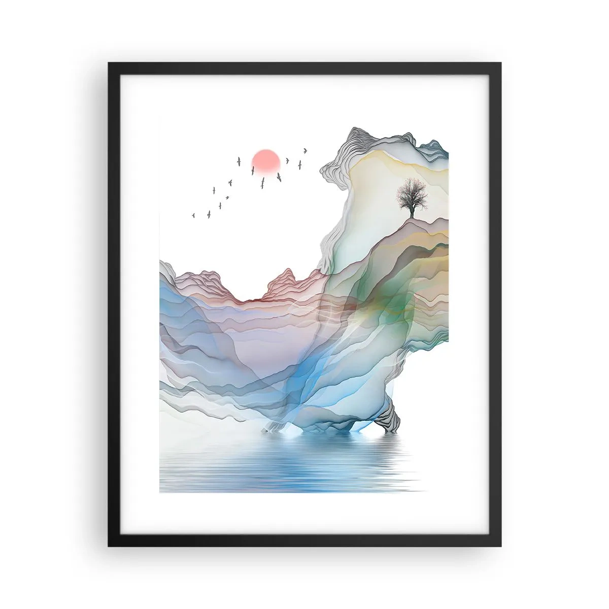 Poster în ramă neagră - Spre munții de cristal - 40x50 cm